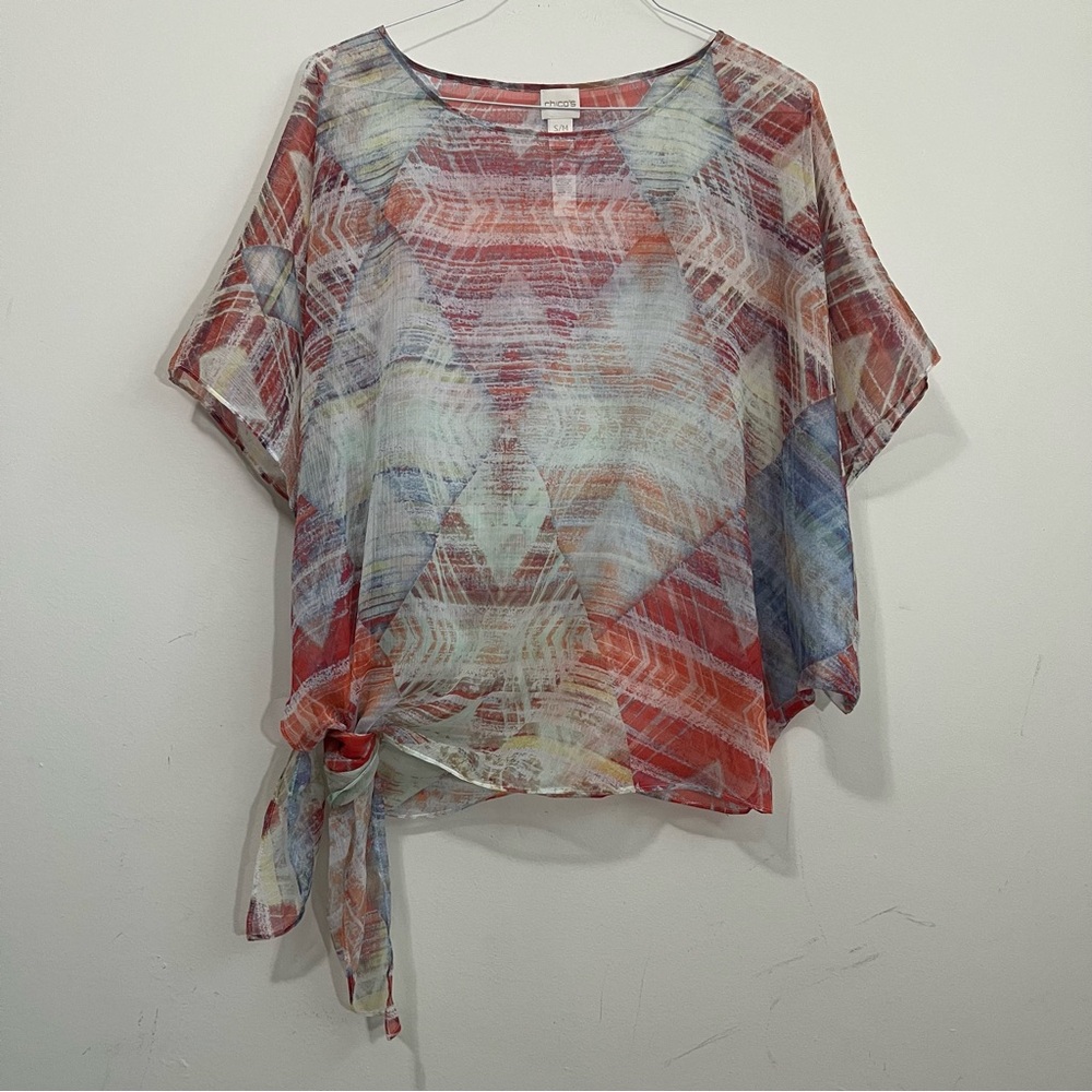 Chico's Vibrant Geometric Swim Suit Coverup Small Medium - Picture 4 of 13